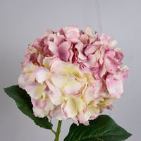 Bunga Hydrangea Buatan Tangkai Tunggal, Bunga Hydrangea Sutra Palsu Kepala Besar untuk Dekorasi Pernikahan, Vas Rumah, Meja, dan Rangkaian Bunga