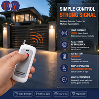 Control Remoto RF de 433MHz con un Solo Botón y Código de Aprendizaje, DC12V con Antena Externa, Directo de Fábrica