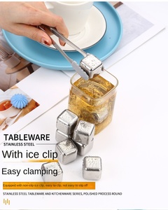 Pierres à whisky en acier inoxydable, cubes de glace réutilisables, ensemble de pierres à glace pour vodka et bière, refroidisseur à whisky, accessoires de bar - Product Image 5