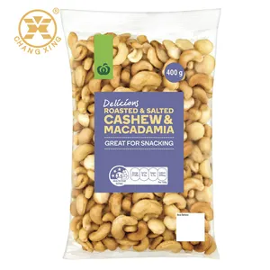 Tùy Chỉnh In Đậu Phộng Bag Nuts Pouch Đóng Gói Với Cửa Sổ Rõ Ràng Túi Nhựa Cho Hạnh Nhân Marcona Hạnh Nhân Brazil Nuts Cashew
