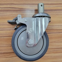 Roues PU TPU de haute qualité pour lits d'hôpitaux médicaux Roues pivotantes robustes 5in 125mm