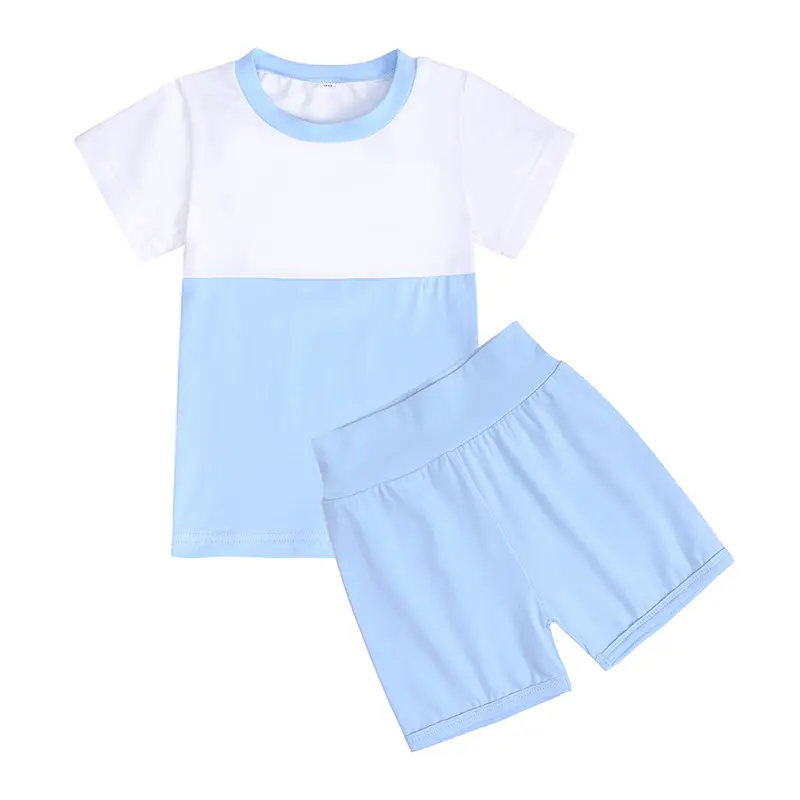 Pyjama d'été pour bébés à manches courtes, ensemble de vêtements pour enfants, hauts assortis, couleur mixte, nouvelle collection