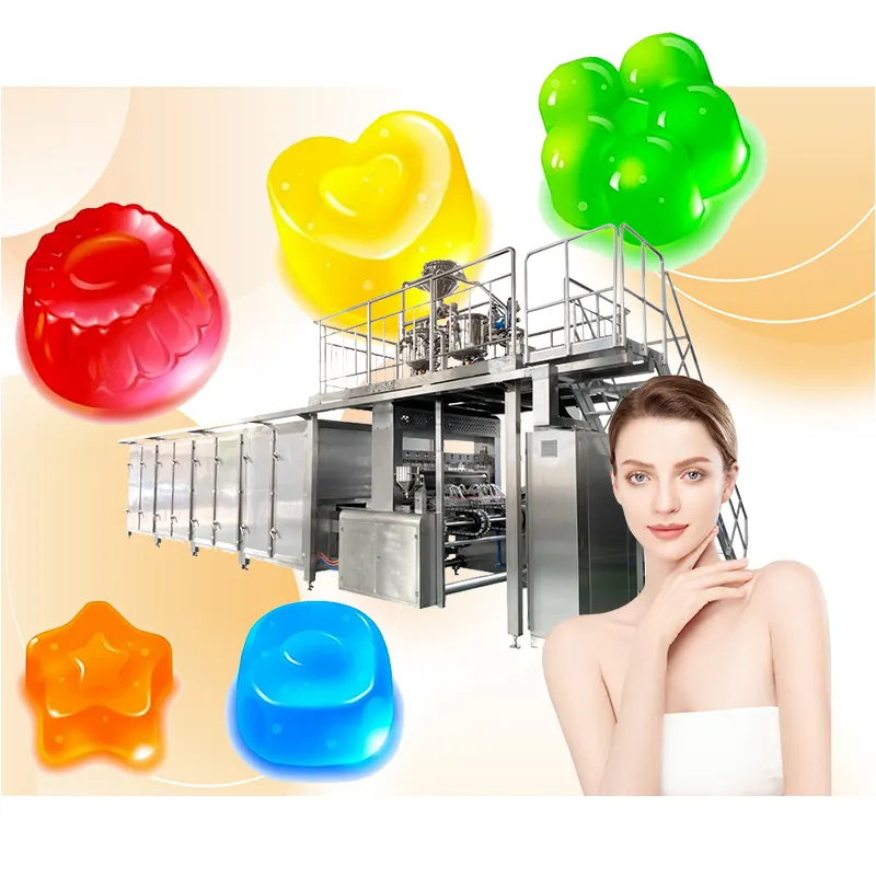 Mesin permen otomatis penuh Servo Driven Jelly lini produksi permen Gelatin Pectin mesin Gummy