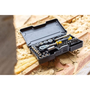 ชุดประแจบล็อกขนาด 1/4 นิ้ว ยี่ห้อ Stanley 37 ชิ้น พร้อมหัวบล็อกหกเหลี่ยม สำหรับซ่อมแซมยานยนต์ - Product Image 4