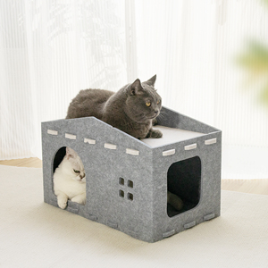 Commercio all'ingrosso di alta qualità Felted <span class=keywords><strong>Cat</strong></span> House moda moderna stampa di mobili per animali domestici ecosostenibile letto per gatti con uno stile adorabile - Product Image 5