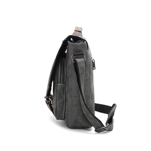 Sac bandoulière messager en <span class=keywords><strong>cuir</strong></span> PU imperméable grande capacité pour <span class=keywords><strong>homme</strong></span>, style britannique vintage, avec logo personnalisé, idéal pour les voyages d'affaires - Product Image 3