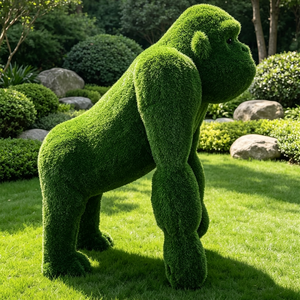 Sculpture de topiaire en herbe artificielle en forme de lion, résistante aux UV, grande statue verte d'animal pour aménagement extérieur, zoo, villa, parc, aménagement paysager et terrasse, OEM - Product Image 3