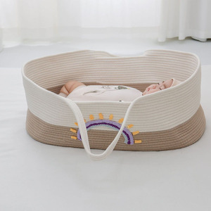 Eco-Friendly Modern Unisex Baby Changing <strong>Basket</strong> &amp; Moses <strong>Basket</strong> with 100% Cotton Rope Foam Diaper Changing Pad - Product Image 6