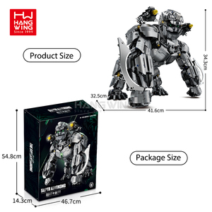 HW-Ensemble de blocs de construction de grande taille, 4160 pièces, modèle Mecha Super Gorilla, édition limitée galvanisée, cadeau pour enfants, 1:11 - Product Image 6