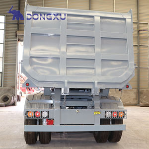 QUEST transport d'agrégats de charbon ou de gravier arrière hydraulique 45 mètre cube en forme de U 4 essieux remorques à benne basculante <span class=keywords><strong>semi</strong></span>-remorque - Product Image 6