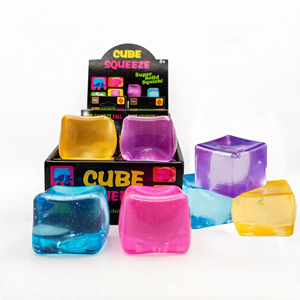Cubo Antistress Morbido a Forma di Cubetto di Ghiaccio, Quadrato, Trasparente, in Silicone Elastico, Giocattolo Sensoriale Antistress per Ansia e Rilassamento, Ideale per Feste e Regali di Laurea - Product Image 1