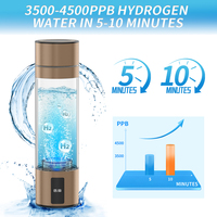 Bouteille d'eau produisant de l'hydrogène en 5/10 minutes, générateur d'eau hydrogénée portable, bouteille d'eau hydrogénée 4500ppb avec inhalateur