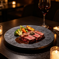 Assiette en marbre noir écologique, durable et polie, décoration d'intérieur, articles de cuisine, service personnalisé