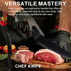 Juego de Cuchillos de Acero Inoxidable de Alta Calidad, Pelador de Cerámica, 6 Piezas, Cuchillo de Chef, Cuchillo para Carne, Juego de Cuchillos de Cocina con Caja de Regalo - Product Image 4