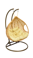 Mode moderne extérieur parc jardin balcon meubles de patio haute qualité Double siège rotin oeuf suspendu balançoire loisirs chaise support