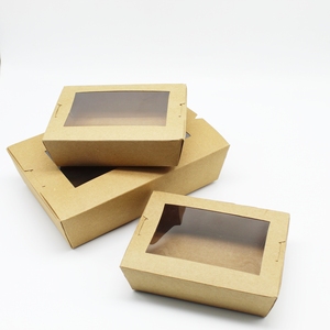 Disposable Takeaway Paper Lunch Packaging Kraft Cart Board Boxes Paper Box Food 350g
