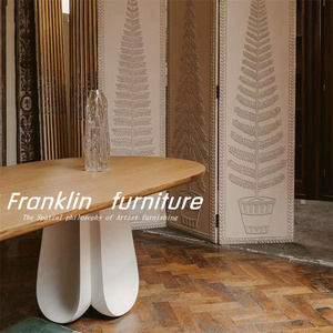 Pháp phong cách retro rắn gỗ Bàn Ăn Hiện Đại sáng tạo cổ Kem nghệ thuật cánh hoa cho văn phòng nhà hoặc khách sạn sử dụng - Product Image 4