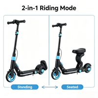 Scooter Eléctrico Plegable Recargable de 200W con Batería de 24V y Llantas de 6.5 Pulgadas para Niños, para Sentarse, Conducir y Deslizarse
