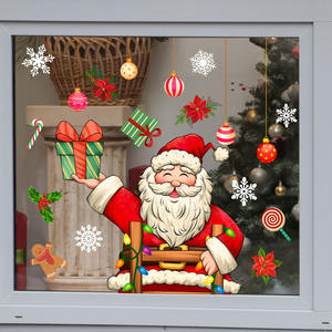 <span class=keywords><strong>Autocollants</strong></span> en verre statiques personnalisés de Noël cloches de Noël fenêtres de centre commercial <span class=keywords><strong>autocollants</strong></span> d'ambiance de fleurs - Product Image 5