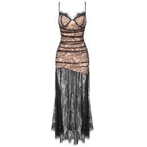Slip <span class=keywords><strong>con</strong></span> scollo a cuore <span class=keywords><strong>lungo</strong></span> abito da sera senza maniche in <span class=keywords><strong>pizzo</strong></span> sirena donna abito da festa per banchetti di nozze <span class=keywords><strong>con</strong></span> <span class=keywords><strong>spacco</strong></span> alto - Product Image 4