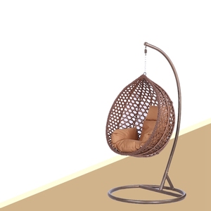 Sedia Sospesa Moderna a Forma di Uovo con Rattan PE, <span class=keywords><strong>Altalena</strong></span> Ondulata, Cesto Oscillante per Arredamento <span class=keywords><strong>da</strong></span> <span class=keywords><strong>Giardino</strong></span> e Patio - Product Image 6