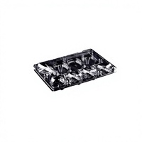 Boîte d'emballage alimentaire transparente pour mini-pâtisseries, gâteaux, kiwis, fruits, avec couvercle à boucle, 8 cavités, en PET écologique, 80x55mm, 240x180x50mm, haute transparence
