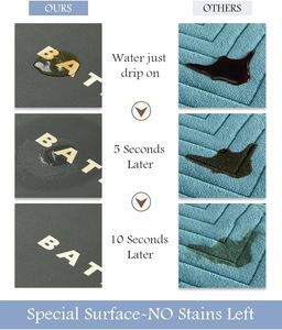 Tapis <span class=keywords><strong>de</strong></span> salle <span class=keywords><strong>de</strong></span> bain antidérapant, super absorbant, résistant aux taches, séchage rapide, fin, pour <span class=keywords><strong>baignoire</strong></span> et coiffeuse, facile d'entretien - Product Image 2