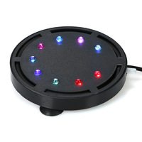 Lumière LED submersible multicolore pour aquarium, décoration de l'aquarium, amélioration de l'oxygénation, disque d'air circulaire en plastique, 220V