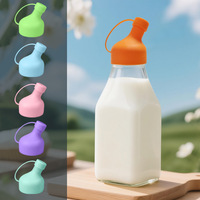 Couvre-bocal en silicone universel anti-fuite pour bouteilles de lait et bocaux en verre, style américain, pour une conservation optimale