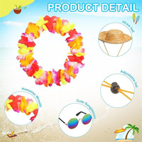 Tenues Hawaïennes Luau pour Oies de Porche, Vêtements de Statue de Jardin d'Été, Guirlande Lei, Costume pour Fête en Plein Air, Décoration de Jardin