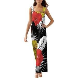 Vestido Maxi Polinesio con Estampado Personalizado, Estilo Sexy sin Mangas, Elegante, Holgado, Cómodo y Transpirable, de Poliéster/Algodón, para Otoño - Product Image 3