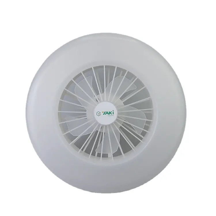 Ventiladores de techo con luz Led minimalista YAKI, iluminación de techo elegante, Bombilla Led Ce, cubierta blanca AC 80 PC con luz para dormitorio de niños