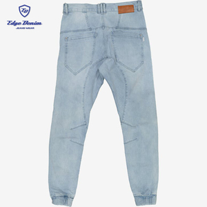 Hombres BIKER JEANS luz azul roto lavado tobillo elástico JEAN - Product Image 6