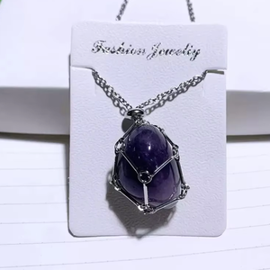 Nouvelle Arrivée Conception Simple Cristal Naturel Pendentif Quartz Pierres Précieuses Pendentif Corde Chaîne - Product Image 4