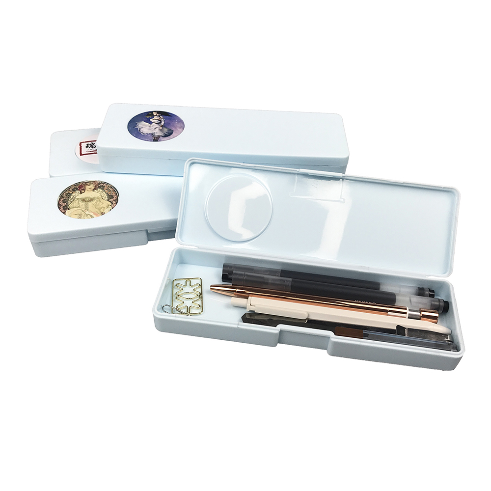 Прочный пластиковый пенал пластиковый канцелярский чехол с откидной крышкой и застежкой для карандашей ручек большой емкости