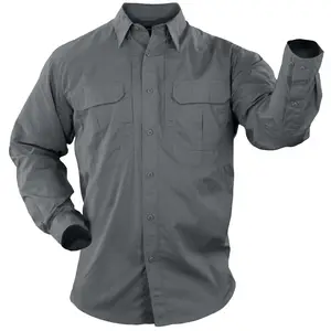 Custom Teflon treated for stain liquid and soil resistance functional anti-oil Men's Work Shirts