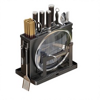 Porte-couteaux mural en acier inoxydable, moderne, minimaliste, multifonctionnel, pour ustensiles de cuisine, baguettes et autres accessoires