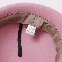 Béret en laine rose rétro pour femme, style Hepburn, avec pompon, pour l'automne et l'hiver, chapeau de luxe léger pour banquet et cérémonie de mariage