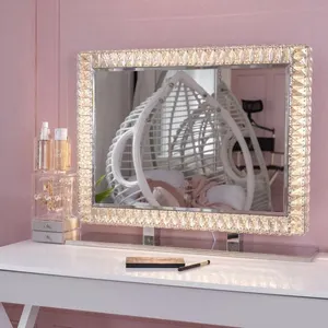 Hot Sale Led Light Makeup Mirror Hollywood Vanity Mirror Crystal Clear Lighted Makeup Mirror