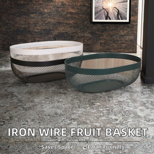 Panier de rangement ovale en maille écologique et durable pour fruits, idéal pour la maison, gain de place, pour bureau - Vente chaude - Product Image 2