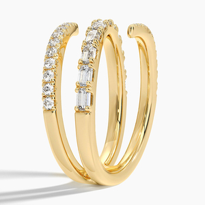 Anillo de Eternidad Personalizado, Anillo de Bodas, Anillos de Diamantes de Corte Redondo, Anillo de Diamantes de Corte Esmeralda, Anillo de Diamantes CVD, Anillo de Diamantes Cultivados en Laboratorio de 9k y 10k - Product Image 3