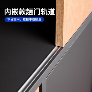 Concealed Sliding Door Hardware Steel Roller Track For Bookcase Storage Cabinet Smooth Rolling Minimalist Design - Product Image 5