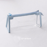 Étui à crayons transparent avec logo personnalisé, étui à crayons en plastique transparent pour l'école avec fermeture éclair, grande capacité, sac à crayons, trousse de maquillage