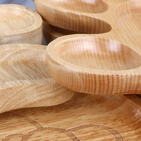 Assiette d'alimentation pour bébé en bois écologique avec logo personnalisé, motif animal, pour enfants, pour le déjeuner, le dîner, les collations
