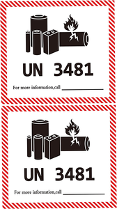 Etichetta di Avvertenza UN3480 per <span class=keywords><strong>Spedizione</strong></span> di Batterie agli Ioni di Litio, Etichetta di Cura durante il Trasporto - Product Image 5