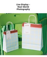 Sacs en papier kraft imperméables de la série Plaid en gros pour boulangerie, sacs à emporter pour café, lait, thé, desserts