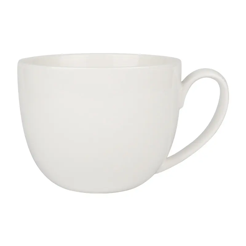Benutzer definierte Logo Artwork Classic Keramik Milch Tee Kaffeetassen Porzellan Große weiße Tassen