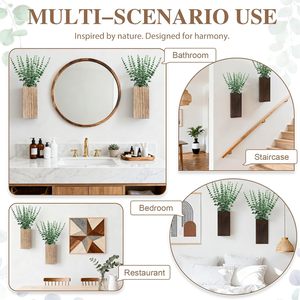 Petit <span class=keywords><strong>pot</strong></span> <span class=keywords><strong>de</strong></span> plante en bois, décoration murale intérieure, cuisine, style moderne, ferme, salle <span class=keywords><strong>de</strong></span> bain, salon, salle à manger, bois naturel - Product Image 4