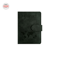 Logo kustom tas paspor PU mewah kualitas tinggi pemegang kartu dompet bepergian dompet kartu kredit tas paspor kartu penghalang RFID