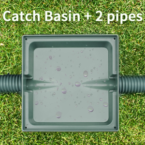 Extensions de tuyau de descente de gouttière Grand kit Catch Basin Avec 2pcs Pipe Bathroom <span class=keywords><strong>Sink</strong></span> Downpout Extender 2 Pipes Can Connected In Whole - Product Image 2